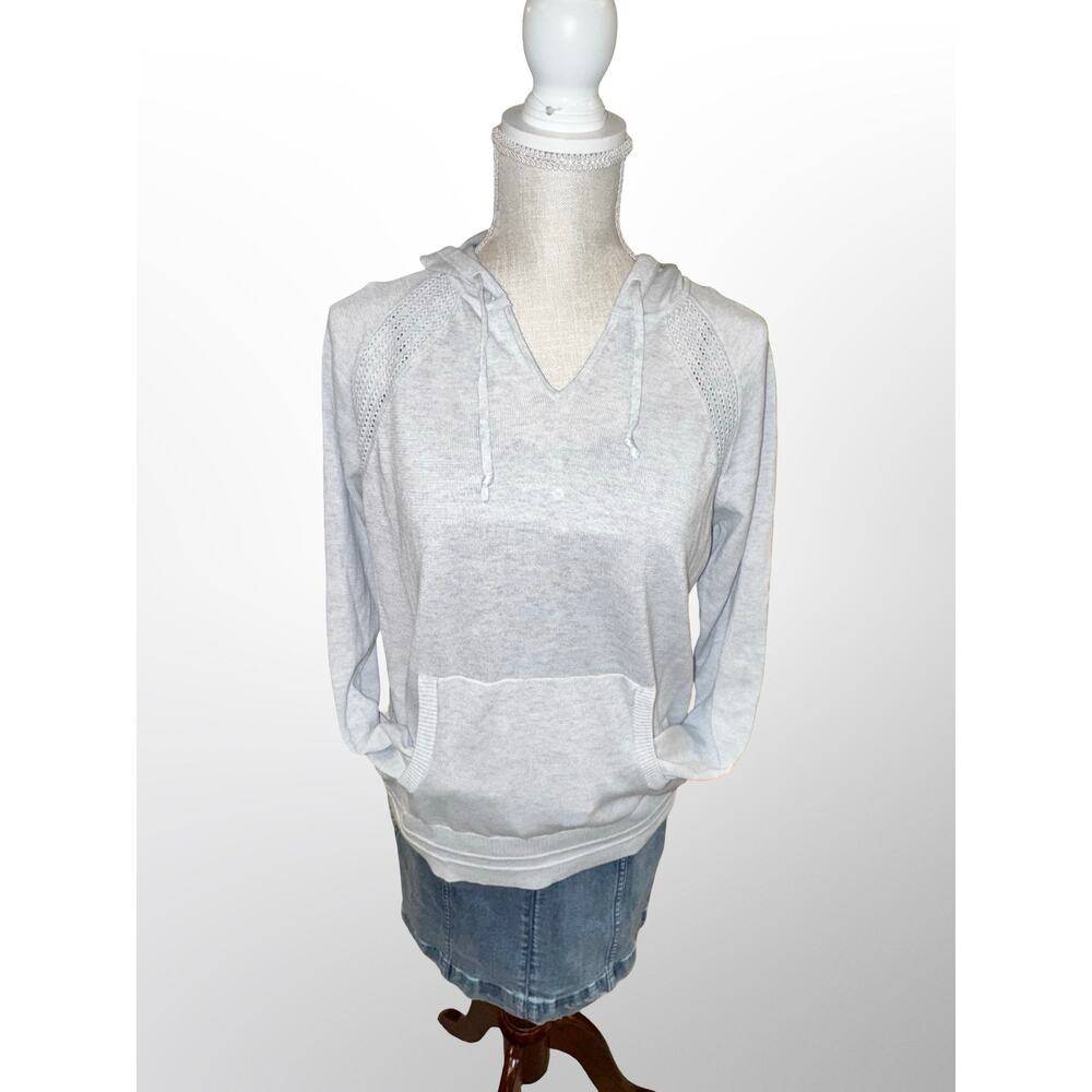Women’s Athleta Light Gray Evergreen Hoodie Sweater Size XS‎